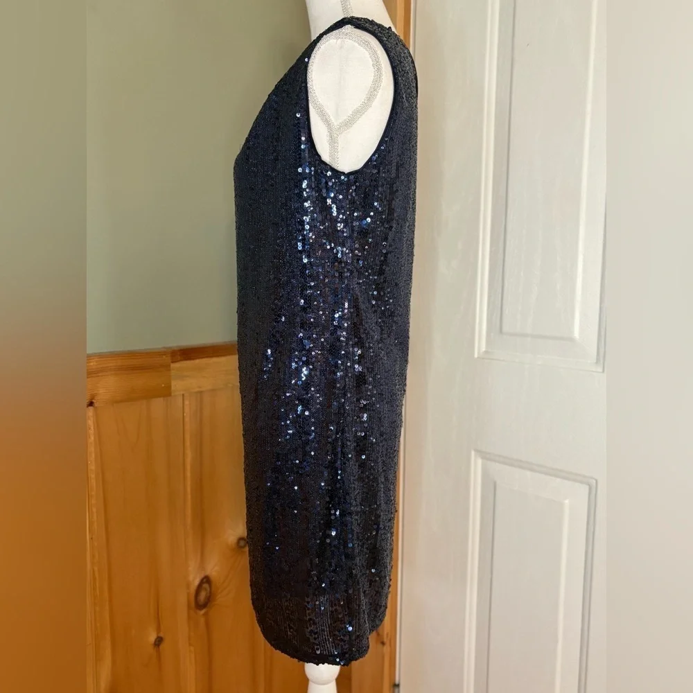 Express Navy Blue Sequin One Shoulder Dress size Small NWOT